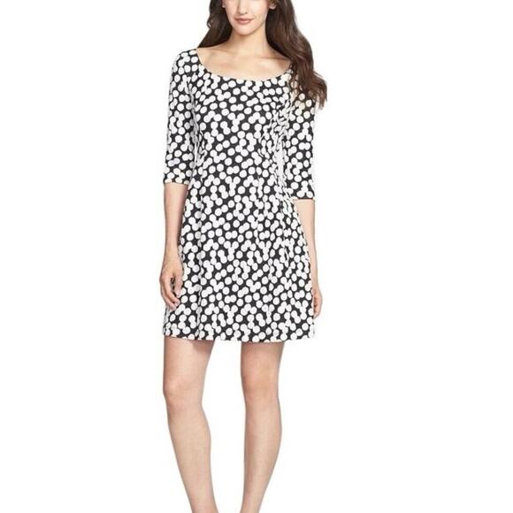 Betsey Johnson Dresses & Skirts - Betsey Johnson Polka Dot Fit and Flare Dress Black White 10 Retro